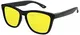 X-CRUZE® 9-012 X0 Nerd Sonnenbrillen polarisiert Style Stil Retro Vintage Retro Unisex Herren Damen Männer Frauen Brille Nerdbrille - schwarz matt/gelb verspiegelt
