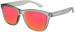 9-040 Nerd Sonnenbrillen polarisiert Style Stil Retro Vintage Retro Unisex Herren Damen - grau-transparent matt LW/rot-orange verspiegelt