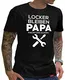 Handwerker Papa T-Shirt Herren Locker Bleiben Papa Macht das Schon Papa zu Männertag Geburt des Baby Vater Werden Schwarz M