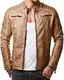 Redbridge Herren Jacke Übergangsjacke Biker Kunstleder Echtleder Baumwolle mit gesteppten Bereichen Kunstleder, Camel S