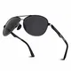 CGID Polarisierte UV400 Schutz Prämie Al MG Metall Rahmen Pilot Sonnenbrille Pilotenbrille Für Herren GA61, 1 Black Grey,