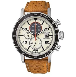 Herren Chronograph Quarz Uhr mit Leder Armband CA0641-16X