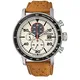 CITIZEN Herren Chronograph Quarz Uhr mit Leder Armband CA0641-16X