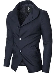 MODERNO - Slim Fit Freizeit Herren Sakko Casual Jacke (MOD14520B) Dunkelblau EU M