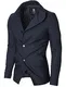 MODERNO - Slim Fit Freizeit Herren Sakko Casual Jacke (MOD14520B) Dunkelblau EU M