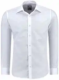 J''''S FASHION Herren-Hemd - Vergleichssieger 2019* - Slim-Fit - Langarm-Hemd - Bügelleicht - EU Größen: S bis 6XL - Weiß M