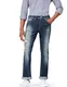 Amazon-Marke: find. Straight Cut Jeans Herren gerades Bein Kontrastnähten, Blau (Rime Wash), 32W / 32L, Label: 32W / 32L