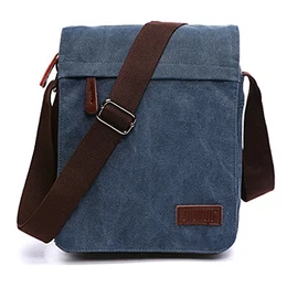 Schultertasche Vintage Umhängetasche Herren Messenger Taschen Canvas Kuriertasche für Tablet Retro Reisetasche Schule Aktentasche