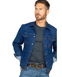 Herren Western-Jeansjacke ungefüttert Oberbekleidung, Denim, M