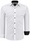 J''S FASHION Herren-Hemd - Vergleichssieger 2019* - Slim-Fit - Langarm-Hemd - Bügelleicht - EU Größen: S bis 6XL - Weiß mit Kontrast L