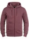 !Solid BertiZip Herren Sweatjacke Kapuzenjacke Hoodie Mit Kapuze Reißverschluss Und Fleece-Innenseite, Größe:M, Farbe:Wine Red Melange (8985)