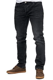 Jeans-Herren Slim Fit Basic Style Stretch-Denim Jeans-Hose RS-2063 Schwarz W32 / L32