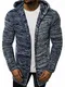 OZONEE Herren Pullover Lange Strickjacke Kapuzenpullover Strickpullover Arbeitspullover Sweater Sweatshirt Kapuze Longstrickjacke Winterpullover Weinachtpullover Madmext 1734 M DUNKELBLAU