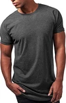Urban Classics Herren Long Shaped Turnup Tee T Shirt Charcoal