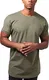 Urban Classics Herren Long Shaped Turnup Tee T Shirt, Grün (Olive 176), M EU