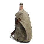 Neuleben Wasserdicht Schulterrucksack aus Canvas Vintage Unisex Herren Klein Sling Rucksack Schultertasche Umhängetasche Outdoor Sport Freizeit Grün