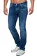 Tazzio Herren Denim Stretch-Jeans Slim Fit 16531 (32/32, Blau)