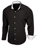 Baxboy Herren-Hemd Slim-Fit Bügelleicht Langarm R-44 Schwarz