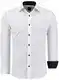 J''S FASHION Herren-Hemd - Vergleichssieger 2019* - Slim-Fit - Langarm-Hemd - Bügelleicht - EU Größen: S bis 6XL - Weiß mit Kontrast M