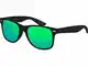 Balinco Sonnenbrille UV400 CAT 3 CE Rubber - mit Federscharnier für Damen & Herren (schwarz - grün)