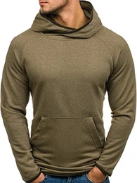 BOLF Herren Kapuzenpullover Pulli Pullover Sweatshirt Kapuze Men Madmext 1685 Khaki M [1A1]