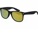 Balinco Sonnenbrille UV400 CAT 3 CE Rubber - mit Federscharnier für Damen & Herren (schwarz - gelb)
