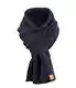 Rough Scarf - Schal, Strickschal, Langschal mit Echt-Leder Veredelung (Manufaktur13/M13) (Navy)
