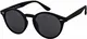 Sonnenbrille Herren Damen La Optica UV400 CAT 3 Retro Vintage Hippie Rund Round - Gummiert Schwarz (Grau)