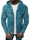 OZONEE Herren Pullover Lange Strickjacke Kapuzenpullover Strickpullover Arbeitspullover Sweater Sweatshirt Madmext 1734 M BLAU