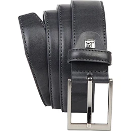 Leder-Gürtel Herren 35 mm breit, Gürtel Herren Vollledergürtel, cognac/grau/weiss, Größe/Size:95, Farbe/Color:grau