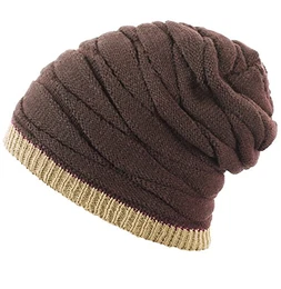 Warme Strickmütze mit Ohrenverlängerung in Unifarben, Kopfkappe