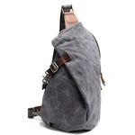 Neuleben Wasserdicht Schulterrucksack aus Canvas Vintage Unisex Herren Klein Sling Rucksack Schultertasche Umhängetasche Outdoor Sport Freizeit Grau