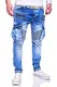 MT Styles Zipper Biker Jeans Slim Fit Hose RJ-3196-2 [Hellblau, W33/L32]