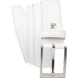 LINDENMANN Leder-Gürtel Herren 35 mm breit Vollledergürtel cognac/grau/weiss