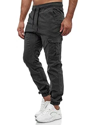 Tazzio Herren Cargo Chino Regular Fit Jogger Hose 16610 Anthrazit