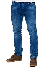 Jeans-Herren Slim Fit Basic Style Stretch-Denim Jeans-Hose RS-2063 Blau W32 / L32