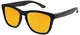 X-CRUZE 9-011 Nerd Sonnenbrillen polarisiert Style Stil Retro Vintage Retro Unisex Herren Damen Männer Frauen - schwarz matt/orange verspiegelt