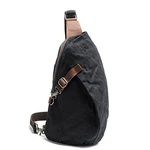 Neuleben Wasserdicht Schulterrucksack aus Canvas Vintage Unisex Herren Klein Sling Rucksack Schultertasche Umhängetasche Outdoor Sport Freizeit Schwarz