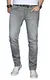 A. Salvarini Designer Herren Jeans Hose Basic Stretch Jeanshose Regular Slim [AS029 - Hellgrau - W32 L30]