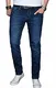 A. Salvarini Designer Herren Jeans Hose Basic Stretch Jeanshose Regular Slim [AS025 - Dunkelblau - W30 L32]