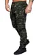 Amaci&Sons Herren Zipper Biker Style Camouflage Trainingshose Jogginghose Sporthose 2007 Camo Khaki M