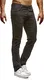Leif Nelson Herren Jeans Hose Slim Fit Denim Blaue graue Lange Jeanshose für Männer Coole Jungen weiße Stretch Freizeithose Schwarze Cargo Chino Sommer Winter Basic LN307SC-RF Schwarz W31/L32