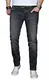 A. Salvarini Designer Herren Jeans Hose Basic Stretch Jeanshose Regular Slim [AS030 - Dunkelgrau - W31 L30]