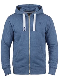 !Solid BennZip Herren Sweatjacke Kapuzenjacke Hoodie Mit Kapuze Reißverschluss Und Fleece-Innenseite, Größe:M, Farbe:Faded Blue Melange (1542M)