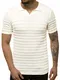 OZONEE Herren Poloshirt Polo Shirt Polohemd T-Shirt Tee Kragen Klassisches Hemd Casual Kurzarm Baumwolle Freizeithemd Kurzarmshirt Herrenhemd Ecru XL