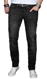 Herren Slim Fit Jeans Hose Denim Stretch-Jeans Jeanshose Washed [AS027 - Schwarz - Washed - W32 L32]