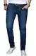 ALESSANDRO SALVARINI Herren Slim Fit Jeans Hose Denim Stretch-Jeans Jeanshose Washed [AS025 - Dunkelblau - W32 L32]