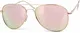 styleBREAKER Pilotenbrille Sonnenbrille getönte oder verspiegelte Gläser mit Federscharnier, Unisex 09020037, Farbe:Gestell Gold / Glas Pink verspiegelt