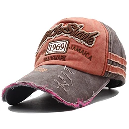 Distressed Basecap Snapback Outdoor Baseball Kappe Mütze (Braun)
