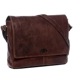 SID & VAIN Laptoptasche Messenger Bag Spencer 15 Zoll Laptopfach braun